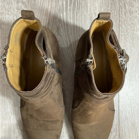 Nine West Dahila Ankle Boots Brown Faux Suede 7.5M - Picture 7 of 16